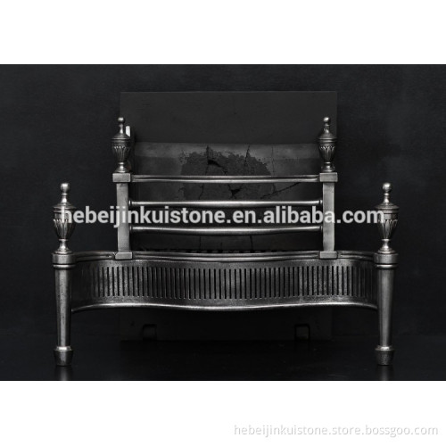 English polished steel firegrate.